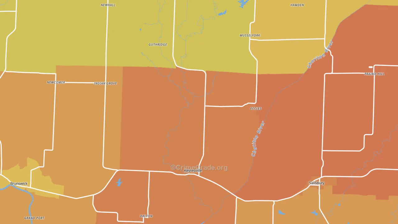 Chariton County, MO Map of Murder Rates