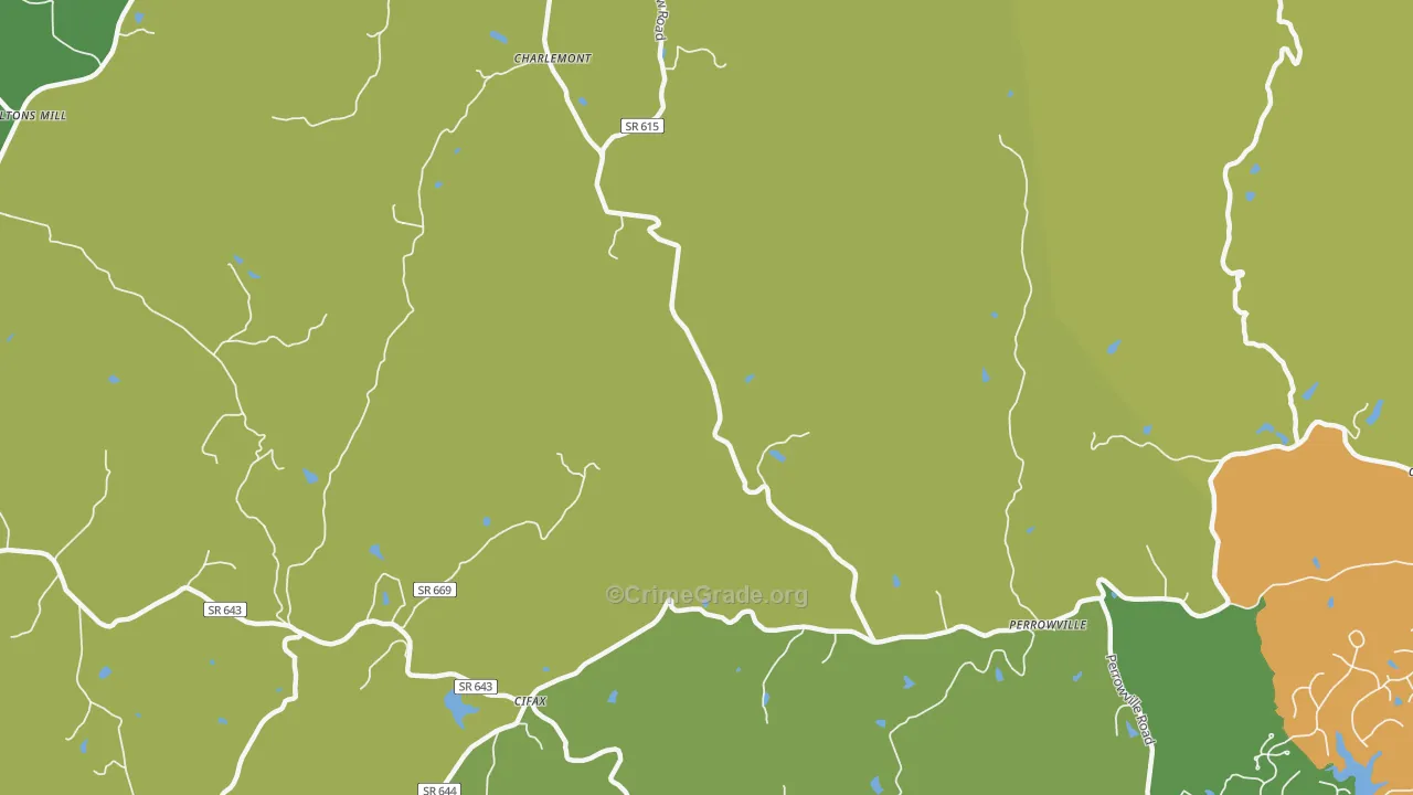 Charlemont, VA Map of Murder Rates