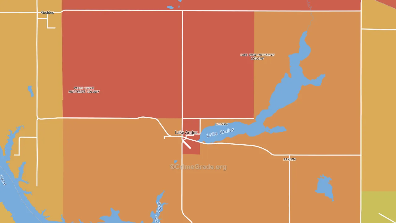 Charles Mix County, SD Map of Murder Rates