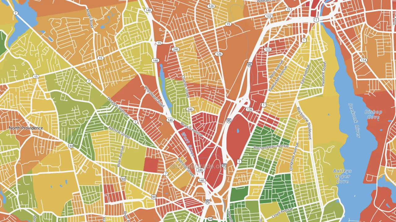 Charles, Providence, RI Map of Murder Rates