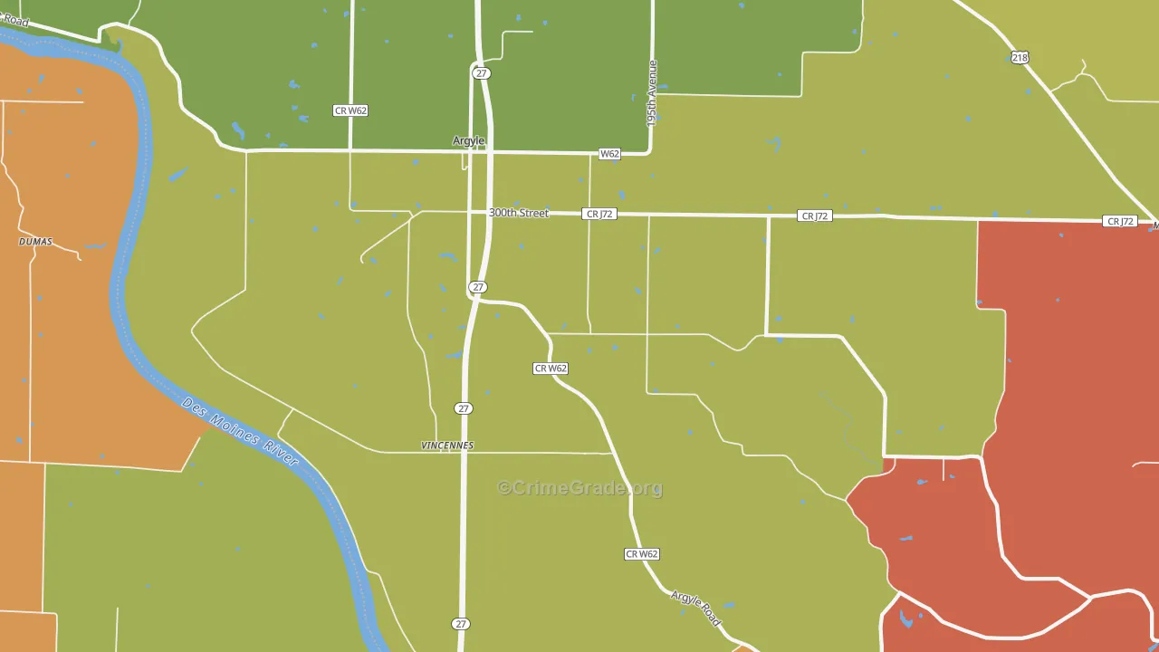 Charleston, IA Map of Murder Rates