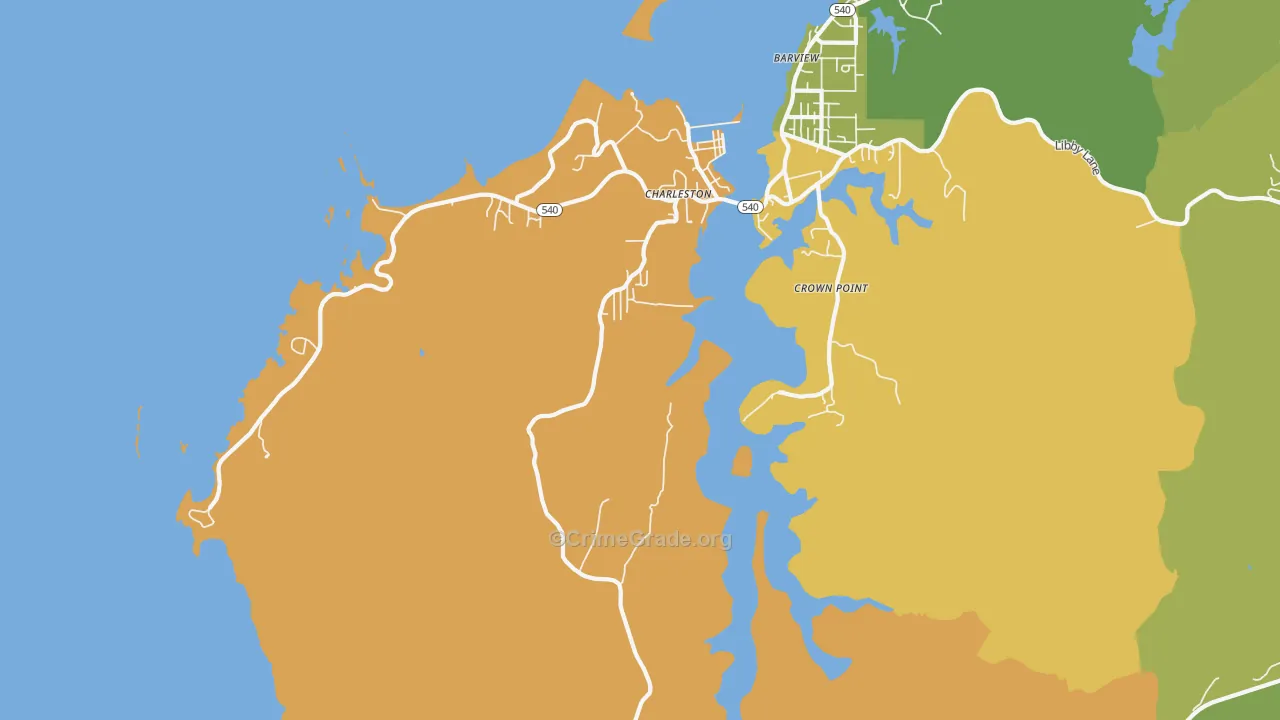 Charleston, OR Map of Murder Rates