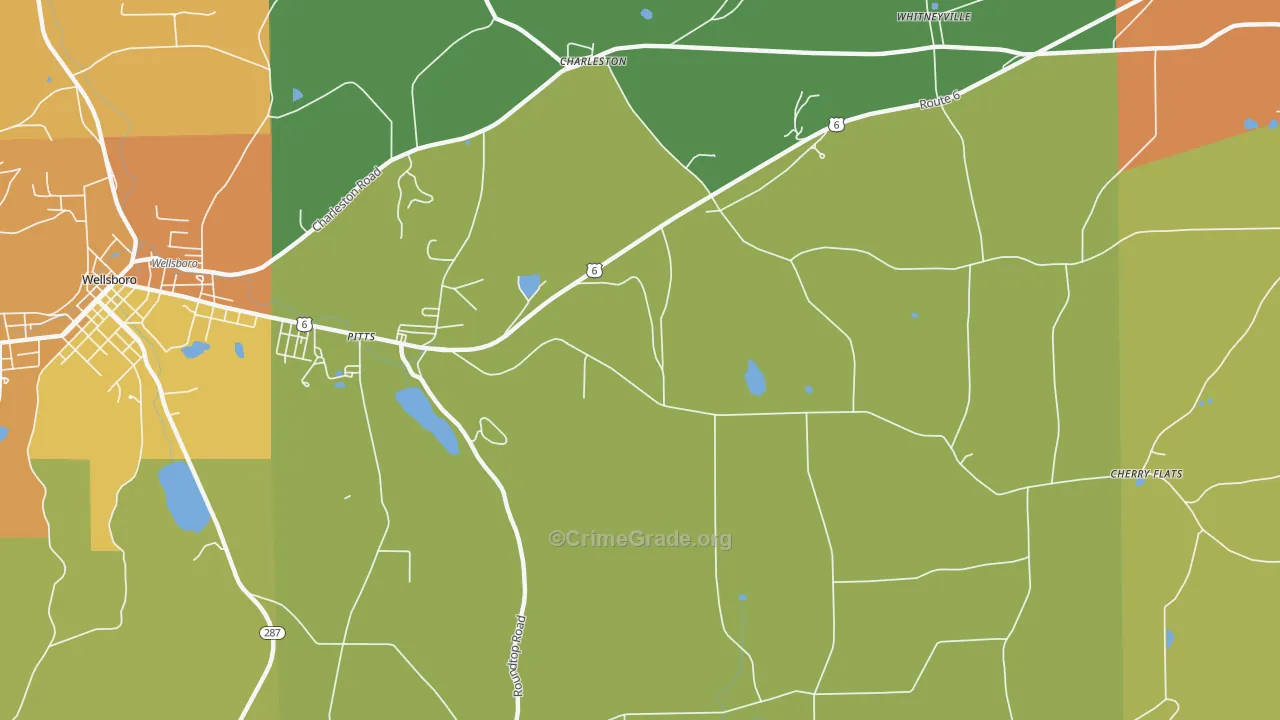 Charleston, PA Map of Murder Rates