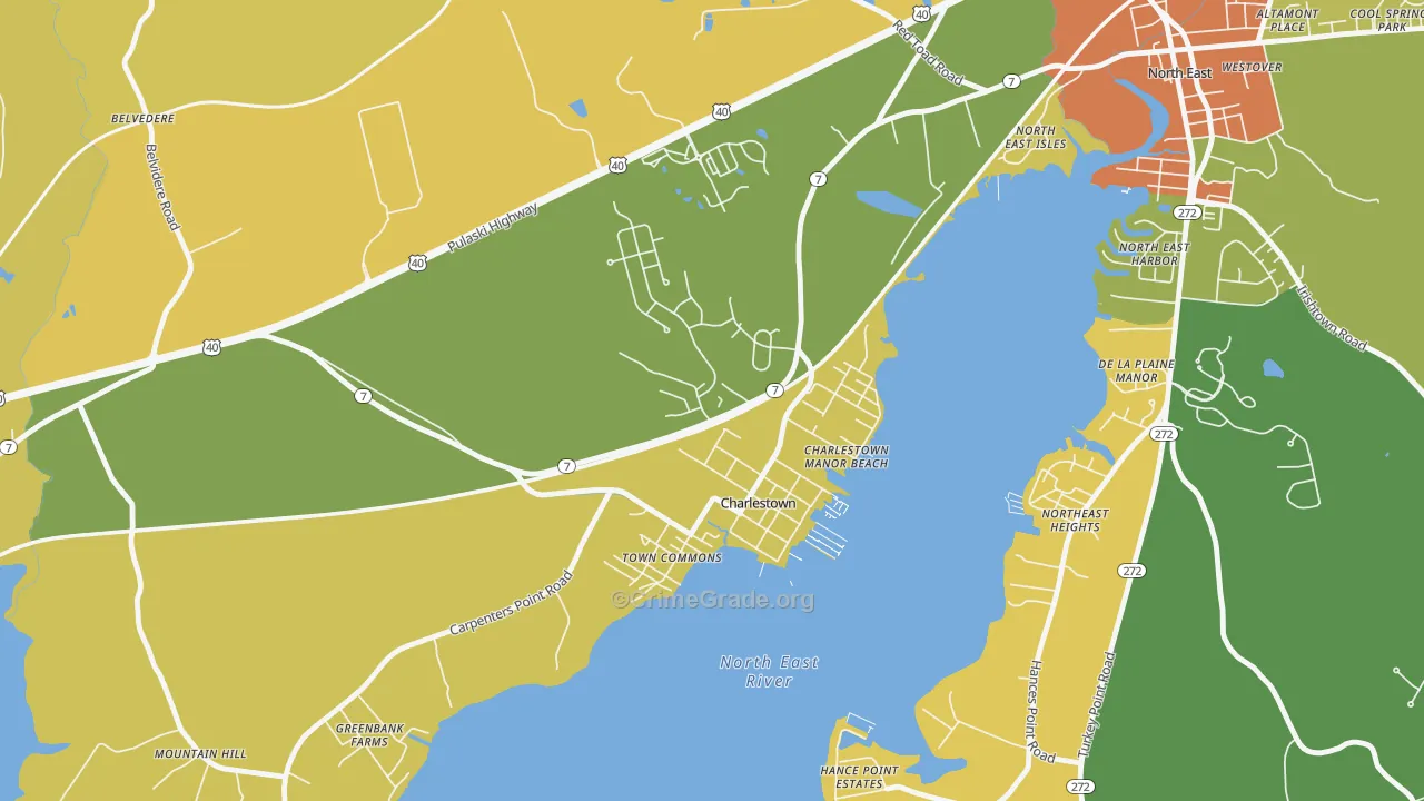 Charlestown, MD Map of Murder Rates