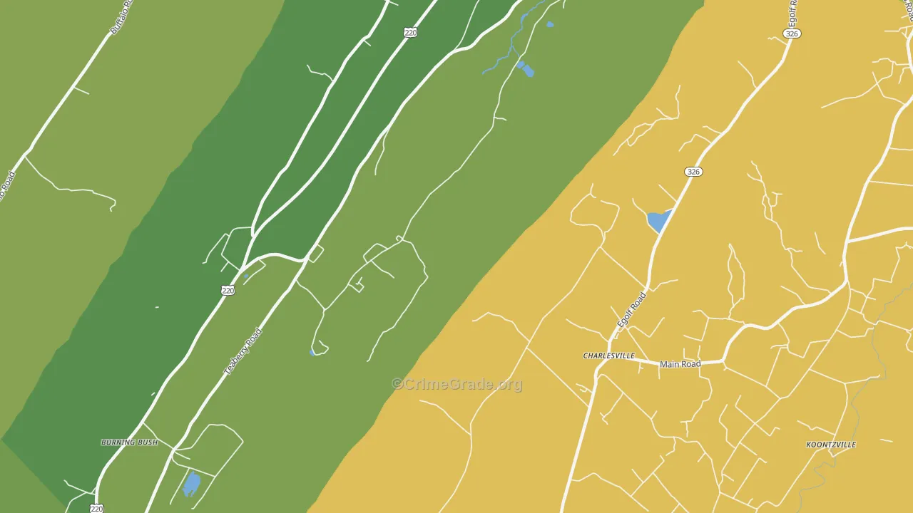 Charlesville, PA Map of Murder Rates