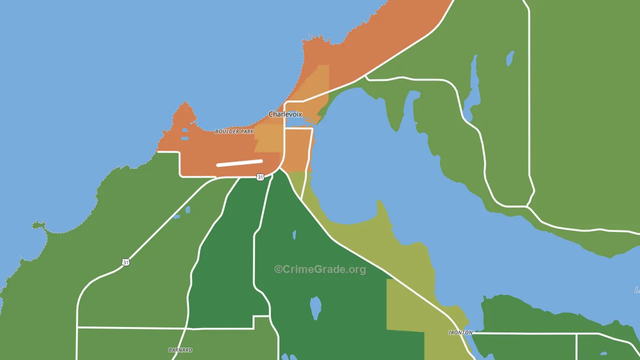 Charlevoix, MI Map of Murder Rates