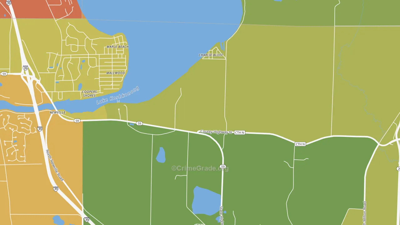 Charlie Bluff, WI Map of Murder Rates