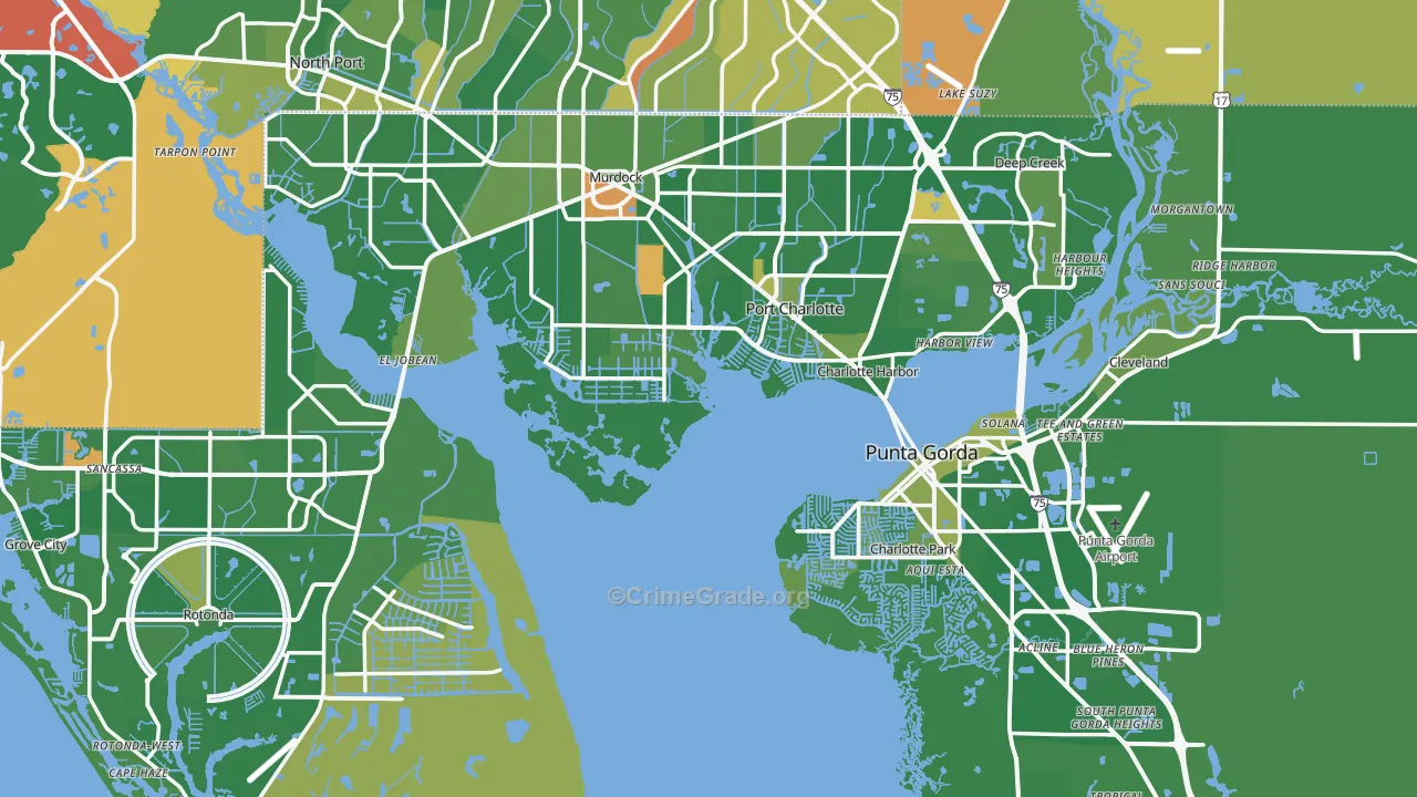 Charlotte County, FL Map of Murder Rates