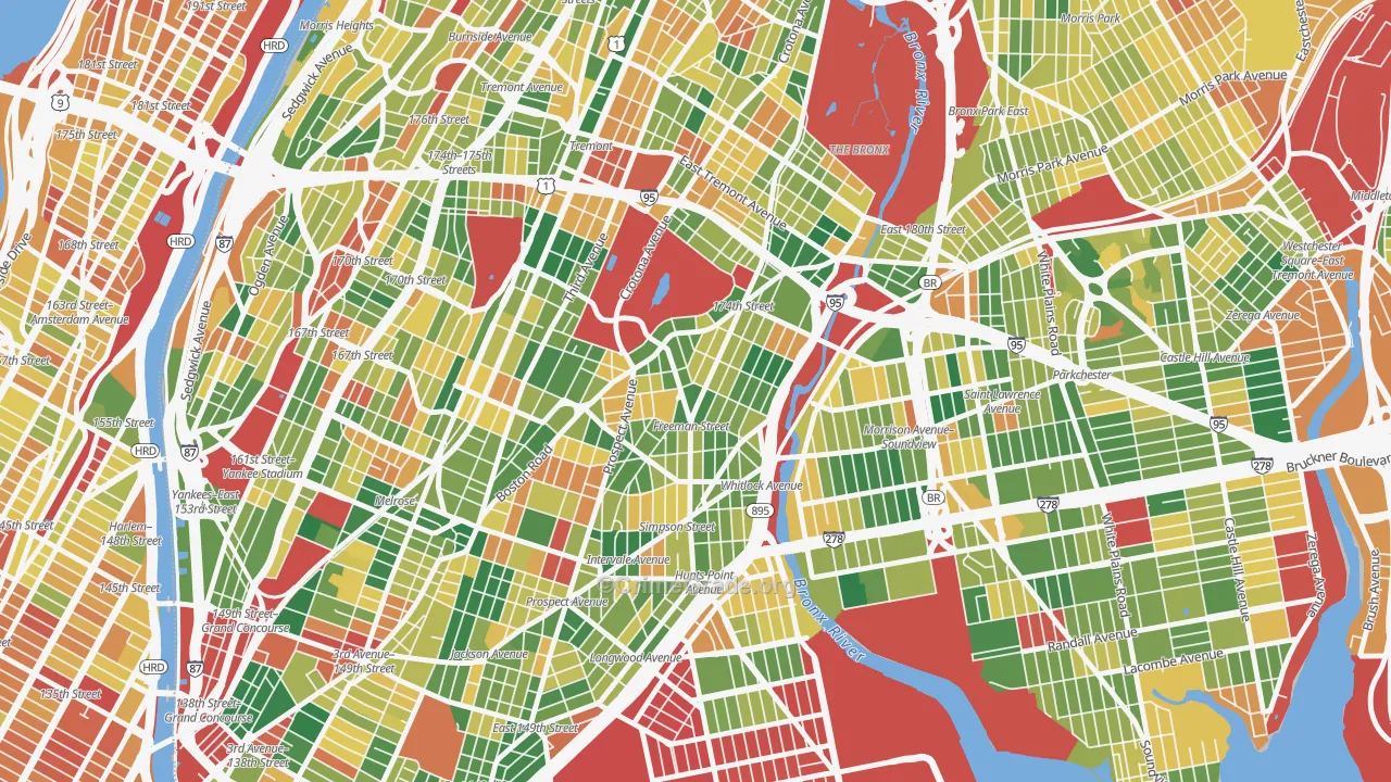 Charlotte Gardens, Bronx, NY Map of Murder Rates