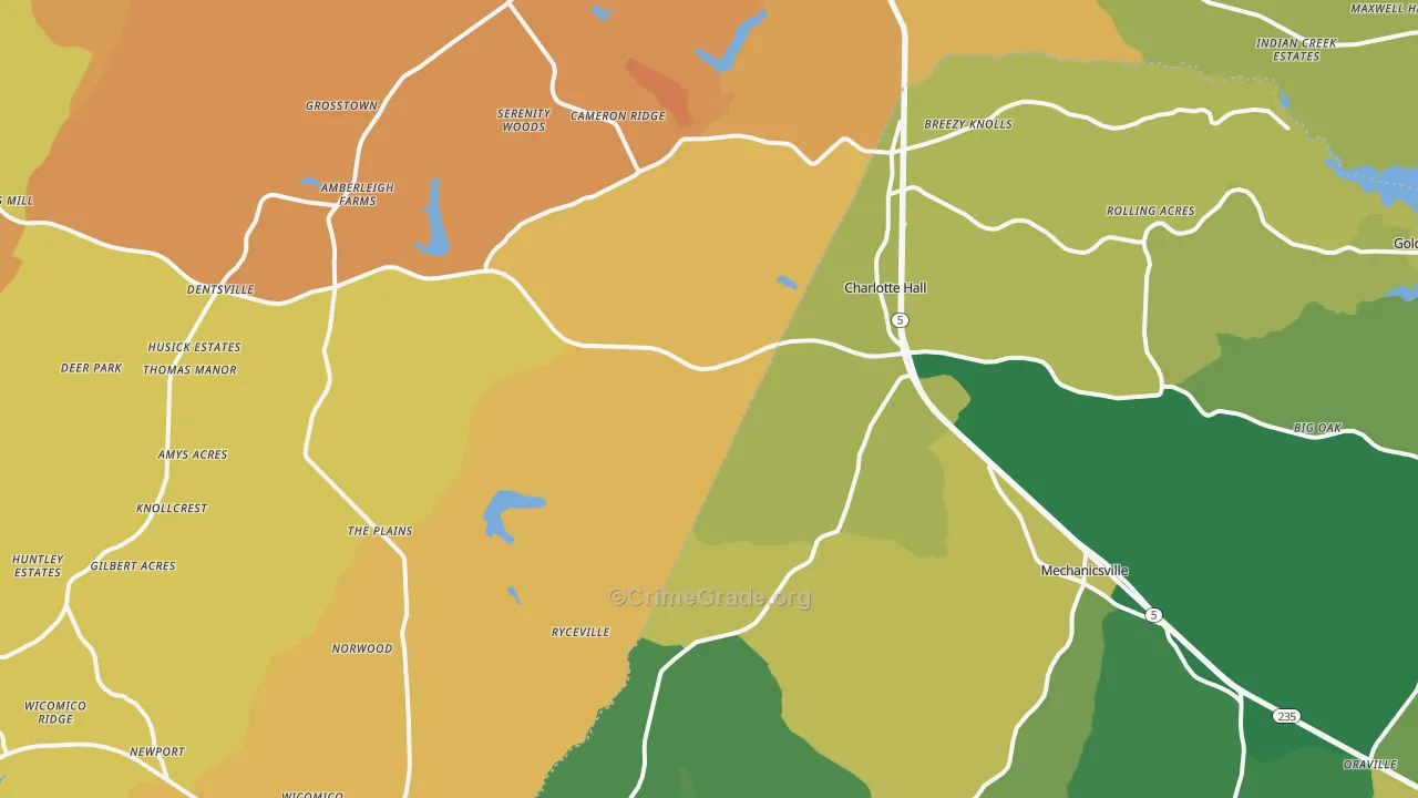 Charlotte Hall, MD Map of Murder Rates