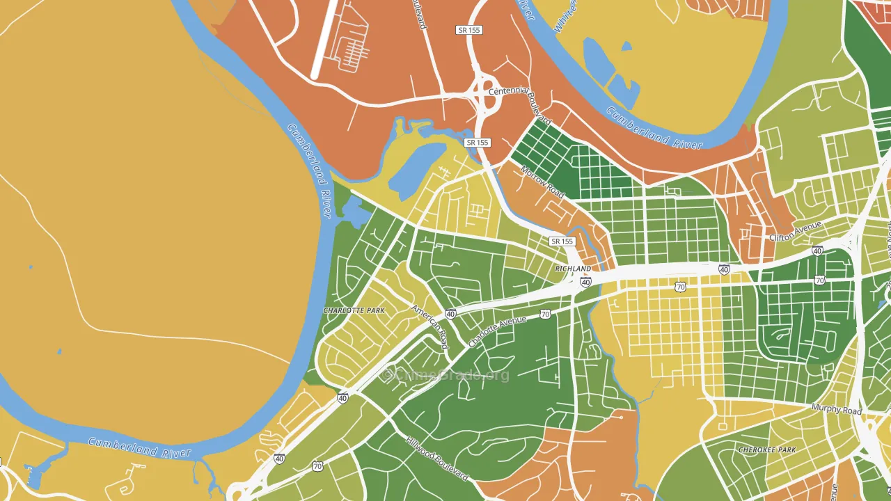 Charlotte Park, Nashville, TN Map of Murder Rates