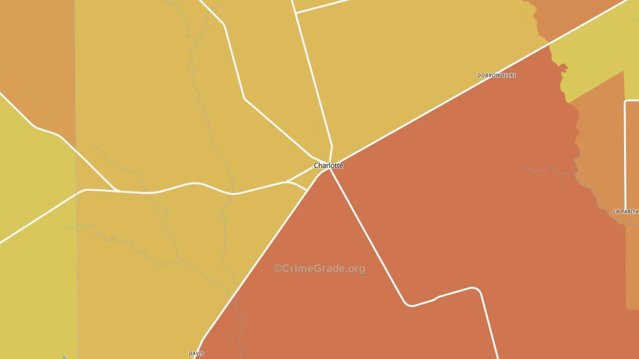 Charlotte, TX Map of Murder Rates