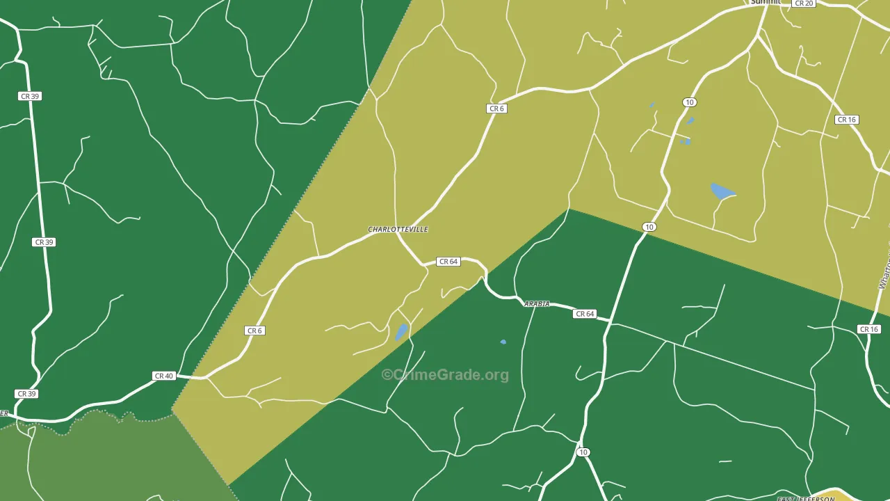 Charlotteville, NY Map of Murder Rates