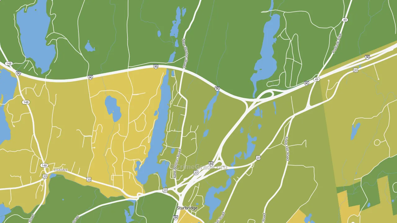 Charlton City, MA Map of Murder Rates