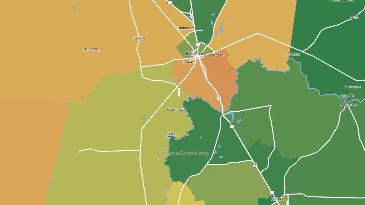 Charlton County, GA Map of Murder Rates