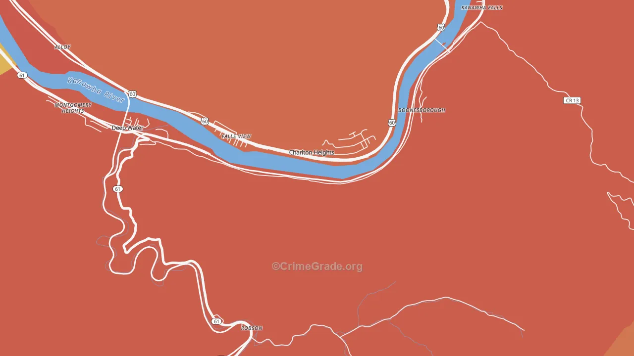 Charlton Heights, WV Map of Murder Rates