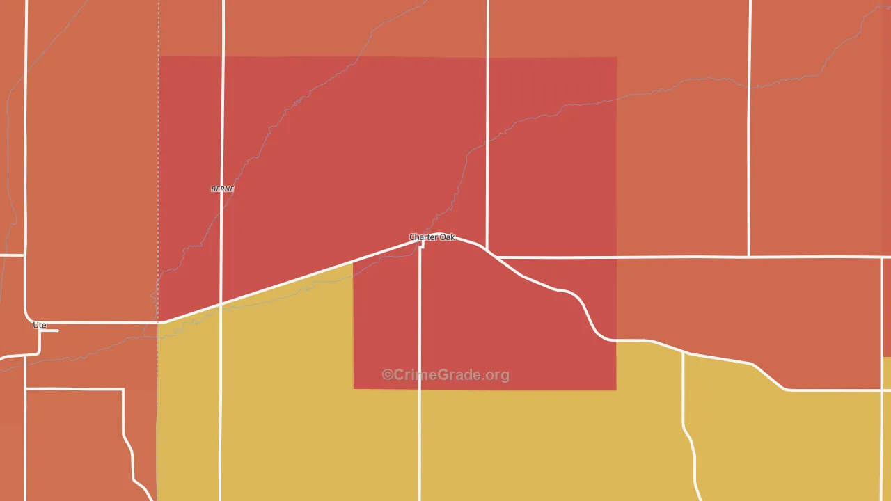 Charter Oak, IA Map of Murder Rates