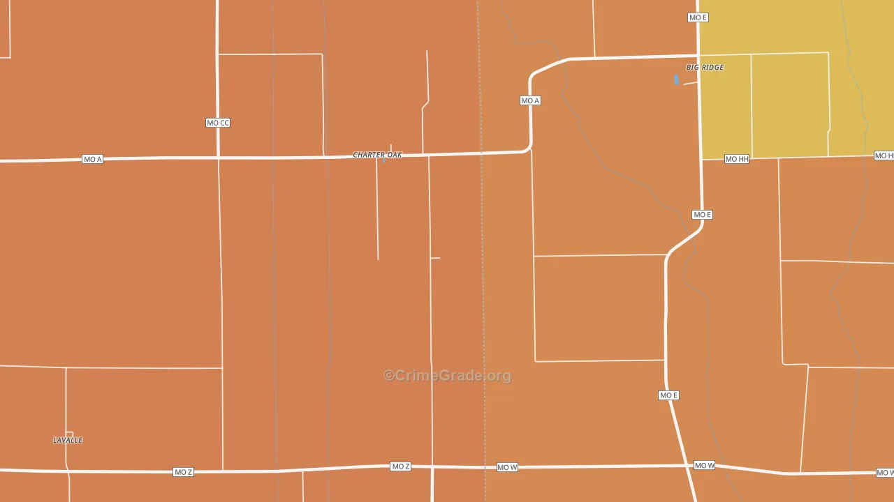 Charter Oak, MO Map of Murder Rates