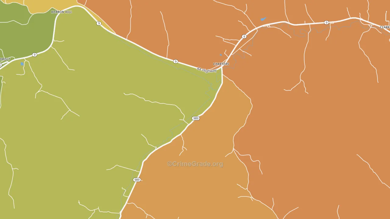 Charters, KY Map of Murder Rates