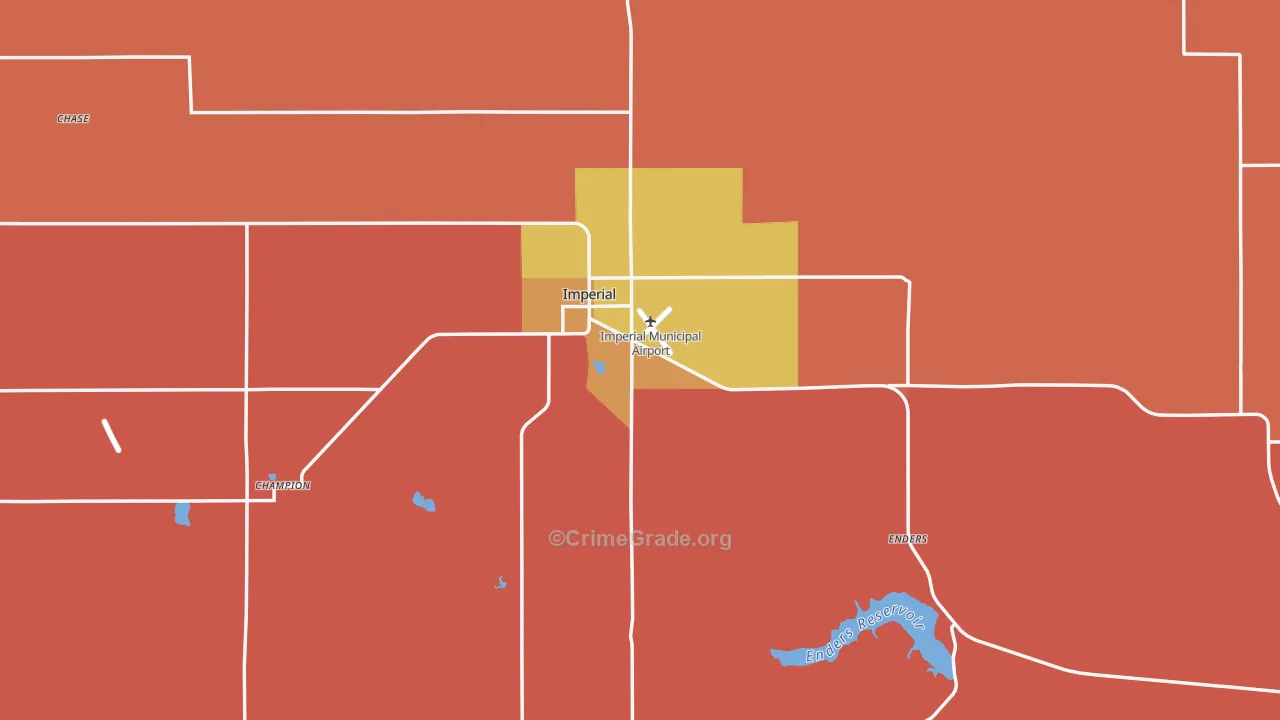 Chase County, NE Map of Murder Rates