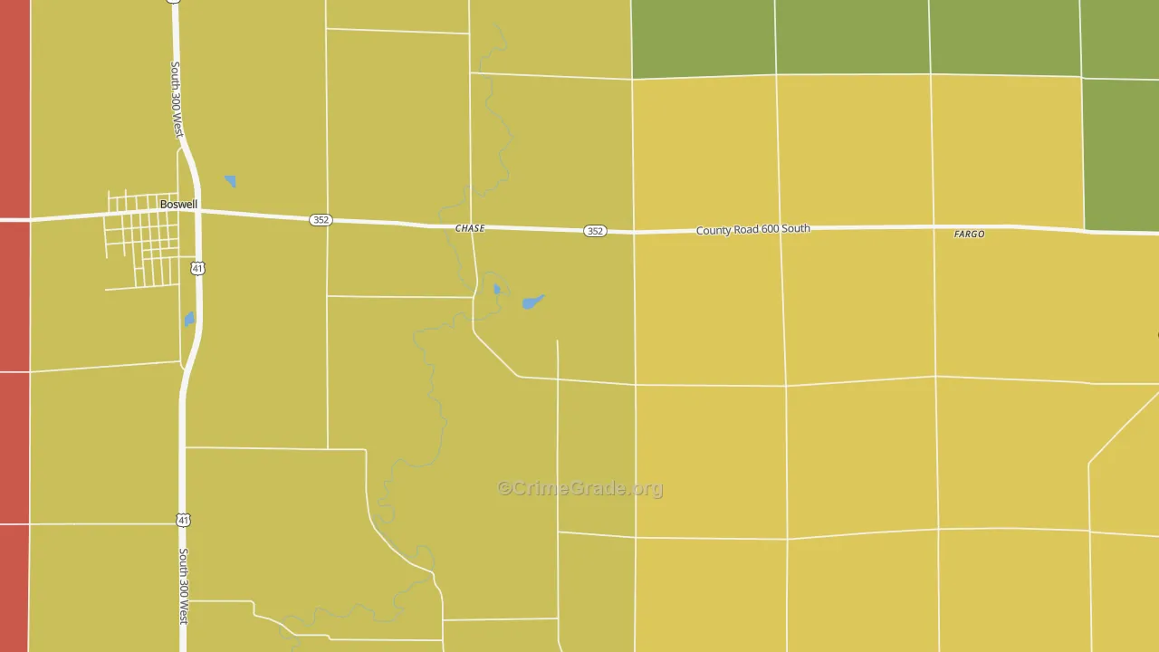 Chase, IN Map of Murder Rates