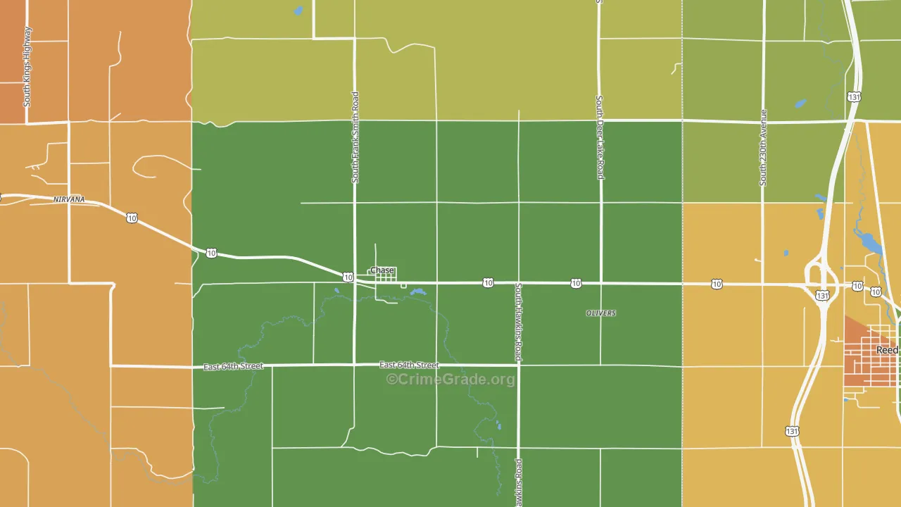 Chase, MI Map of Murder Rates