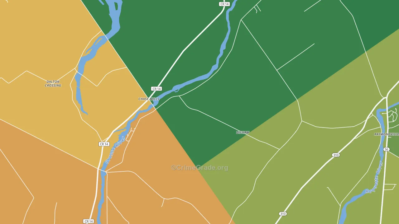 Chase Mills, NY Map of Murder Rates