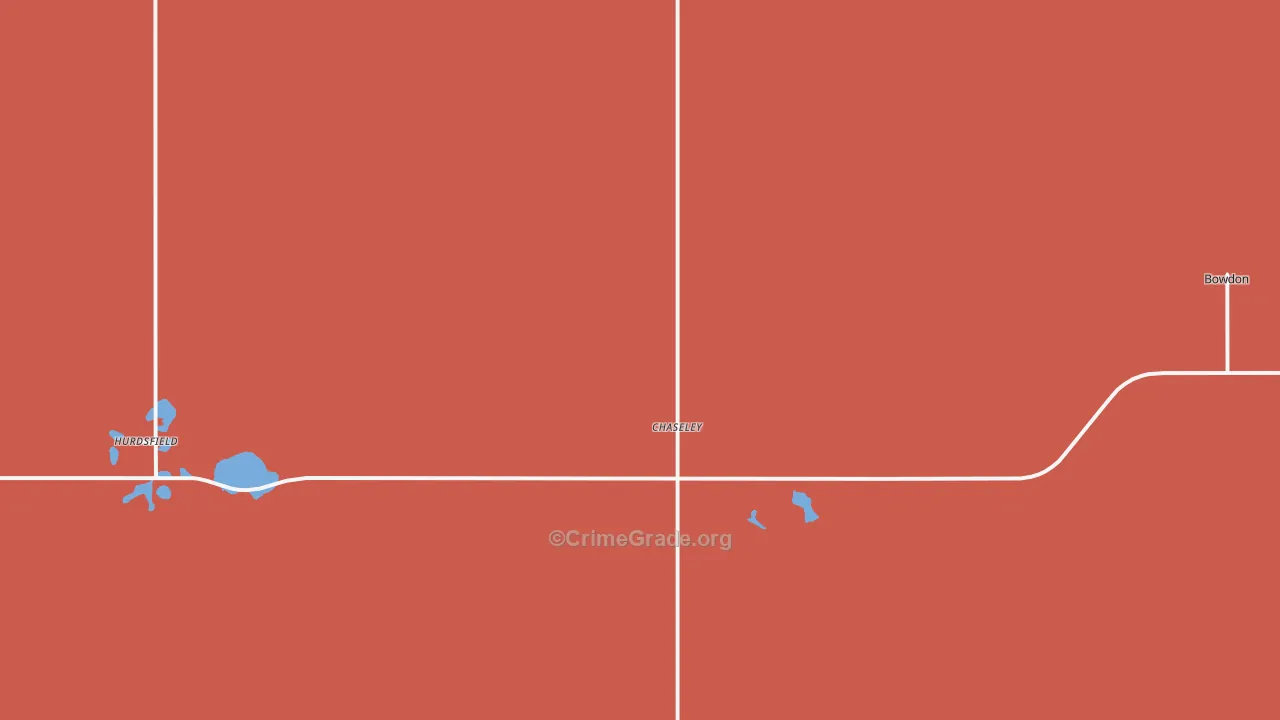 Chaseley, ND Map of Murder Rates