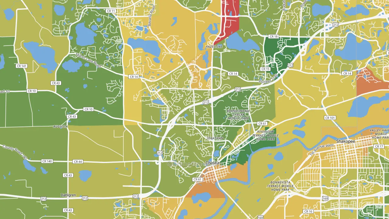Chaska, MN Map of Murder Rates