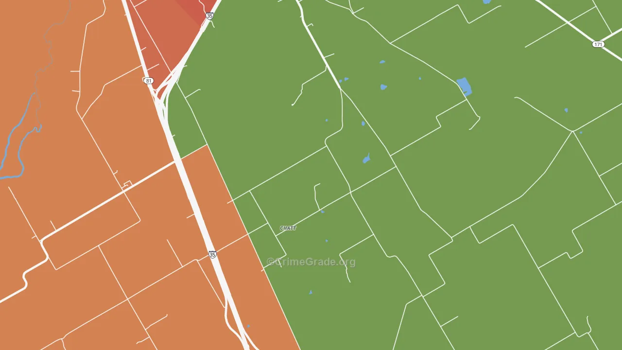 Chat, TX Map of Murder Rates