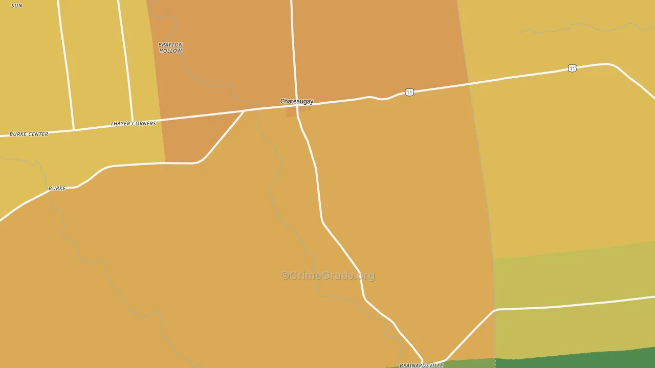 Chateaugay, NY Map of Murder Rates