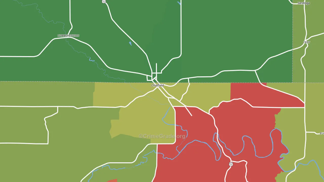 Chatfield, MN Map of Murder Rates