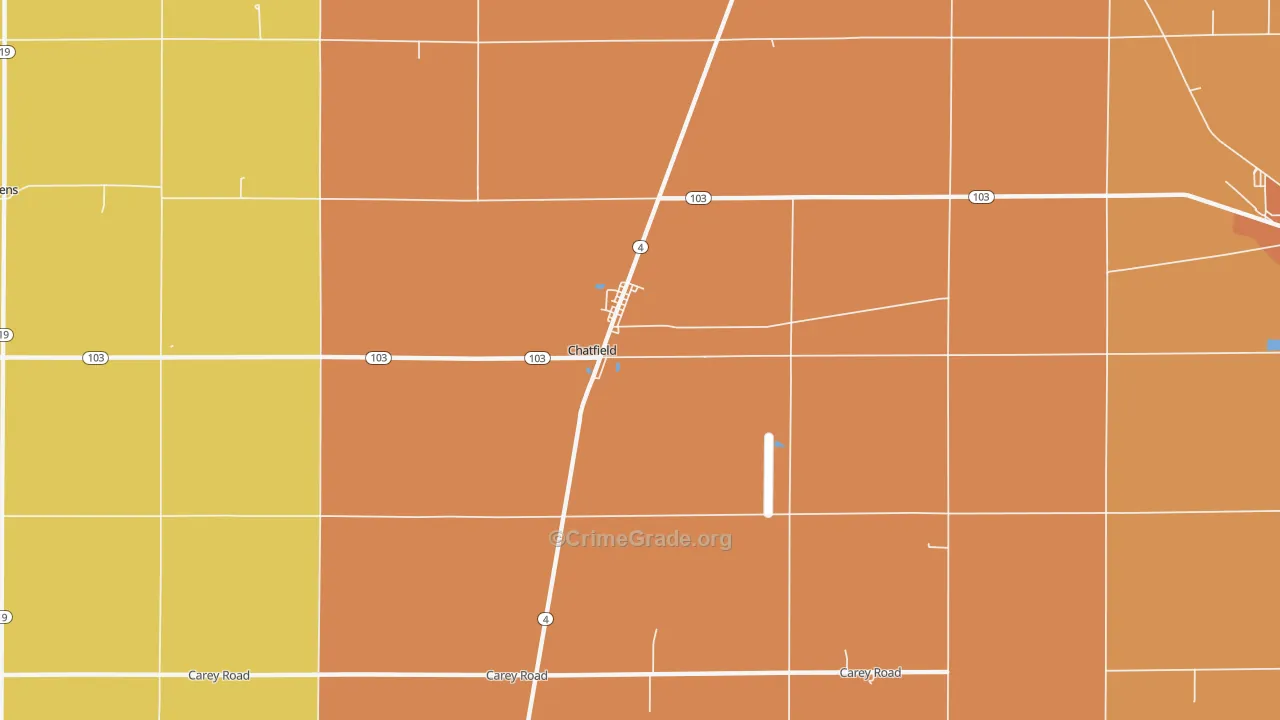 Chatfield, OH Map of Murder Rates