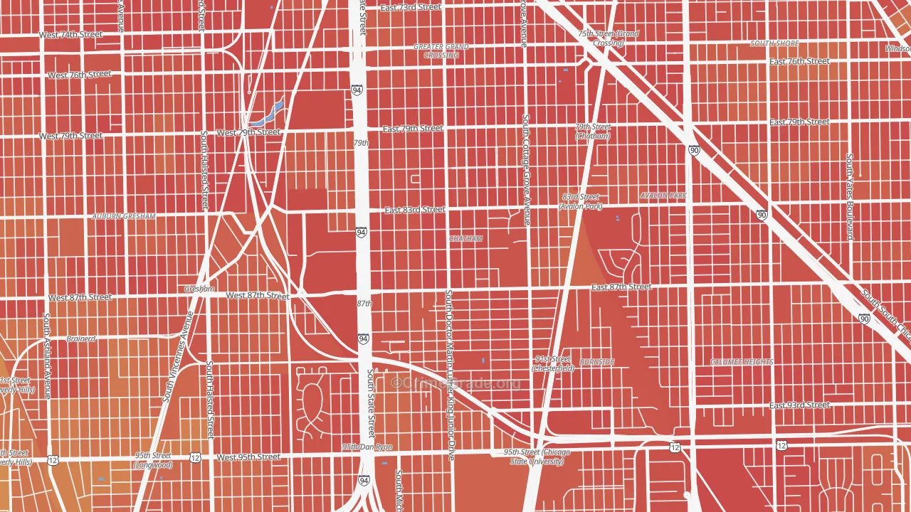 Chatham, Chicago, IL Map of Murder Rates