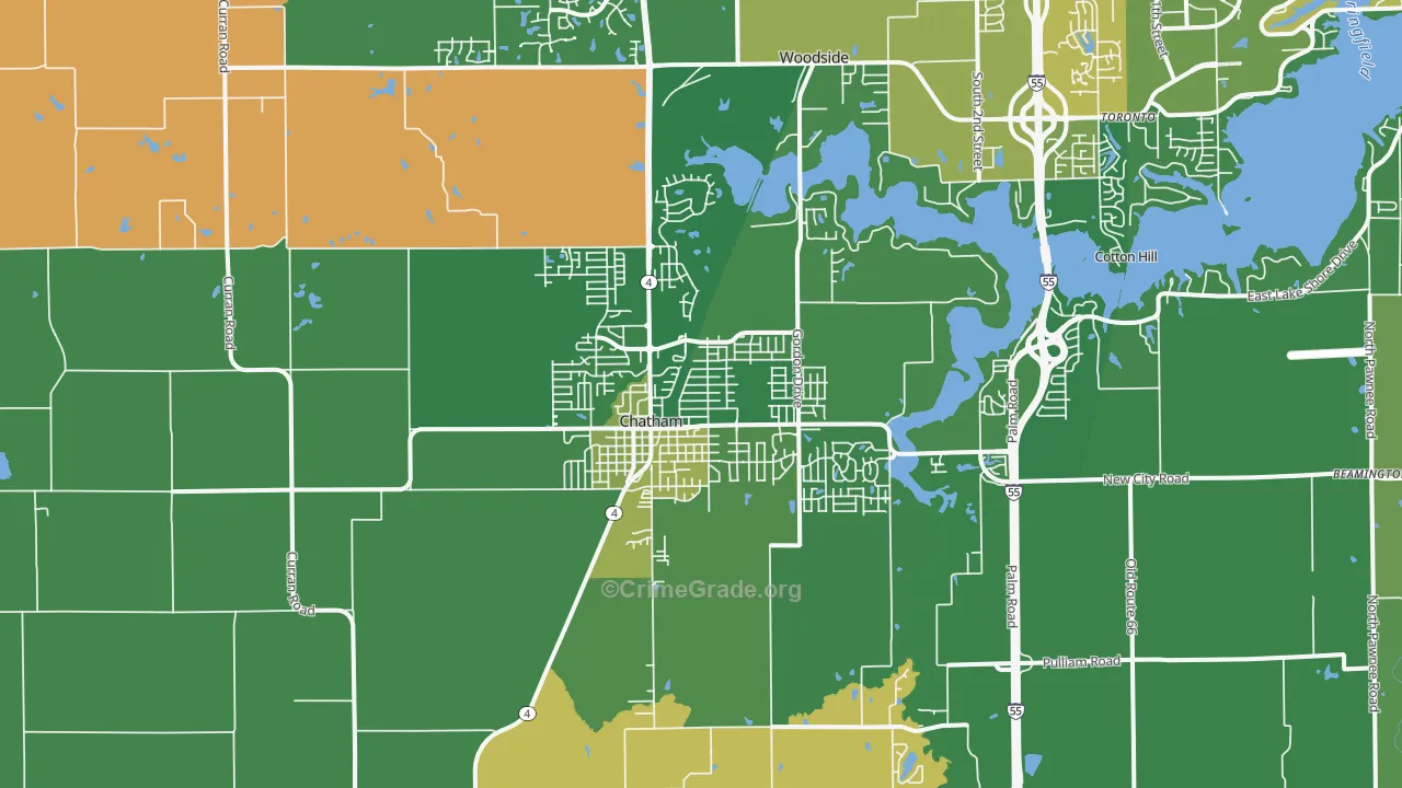 Chatham, IL Map of Murder Rates