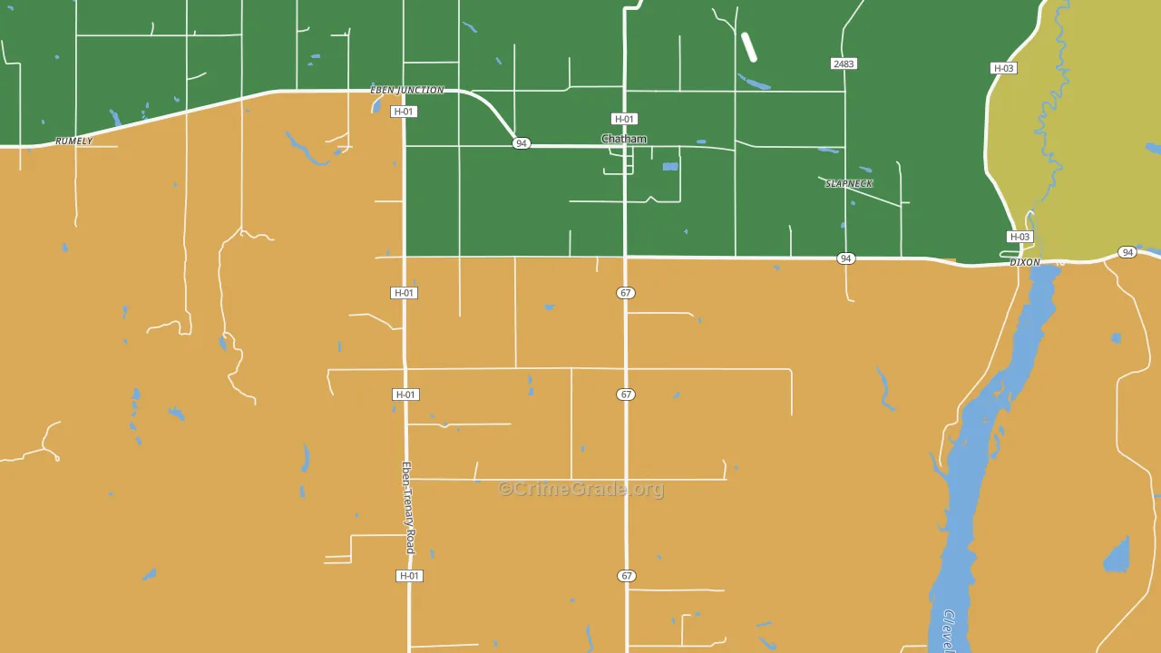 Chatham, MI Map of Murder Rates