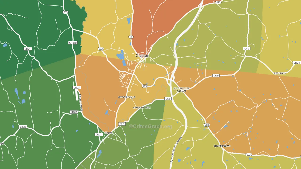 Chatham, NY Map of Murder Rates