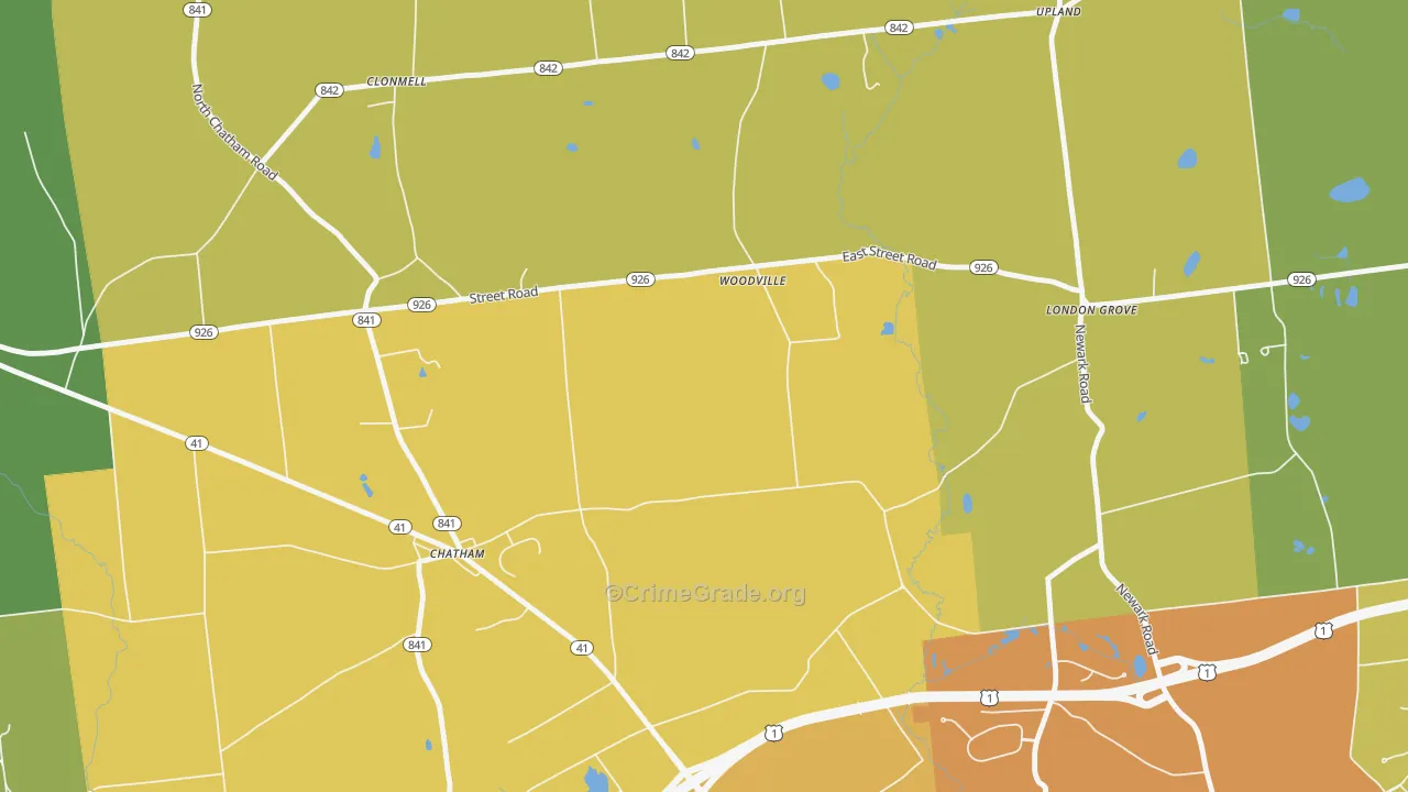 Chatham, PA Map of Murder Rates