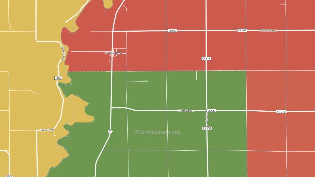Chatsworth, IA Map of Murder Rates