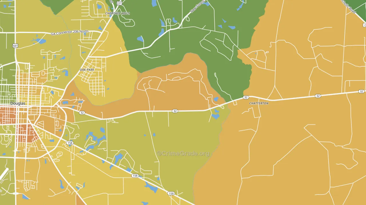Chatterton, GA Map of Murder Rates