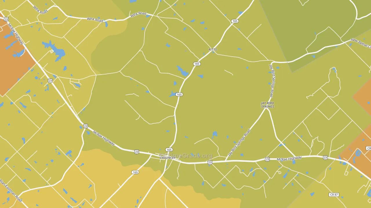 Chauncey, GA Map of Murder Rates