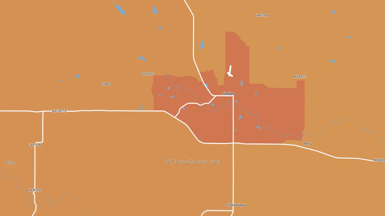 Chautauqua County, KS Map of Murder Rates