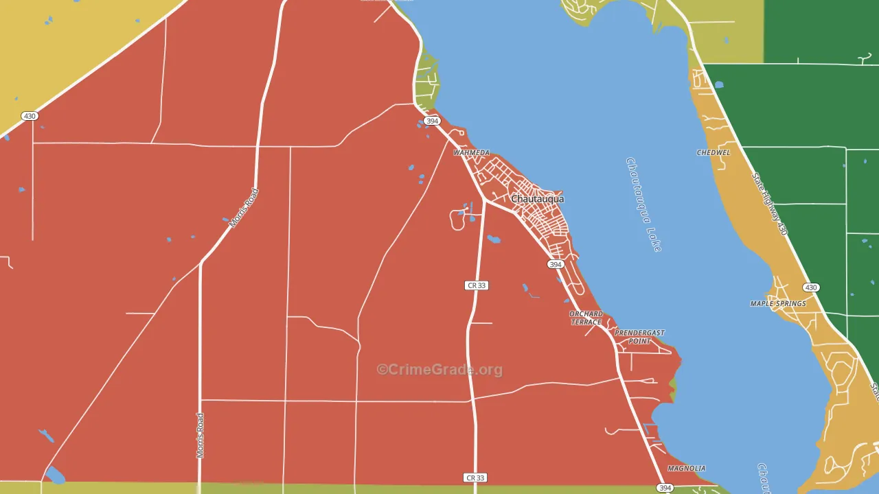 Chautauqua, NY Map of Murder Rates