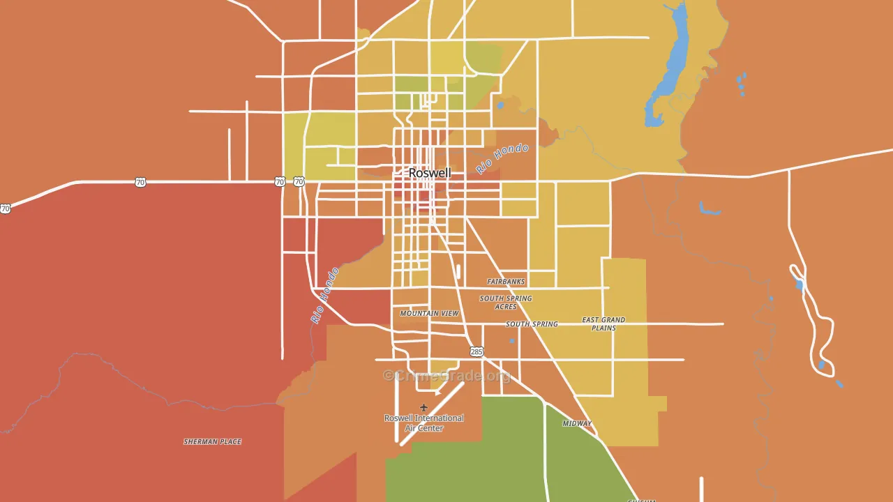 Chaves County, NM Map of Murder Rates