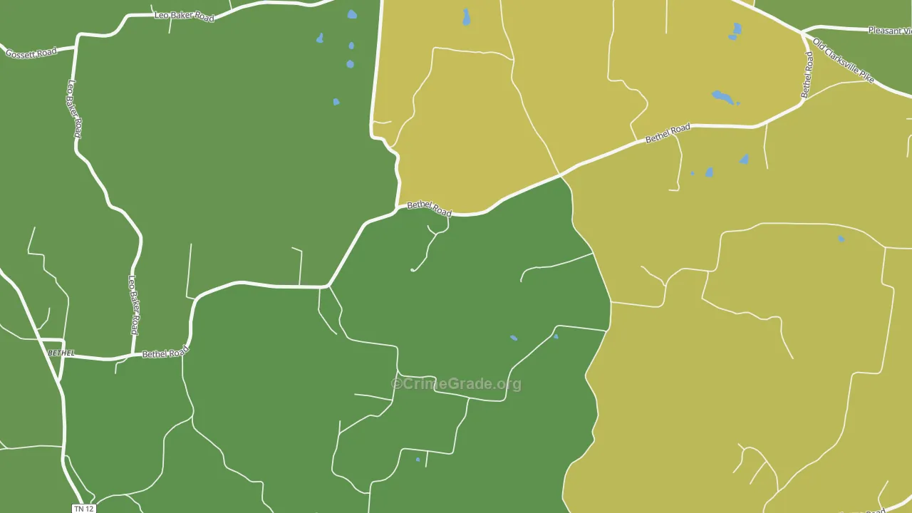 Cheap Hill, TN Map of Murder Rates