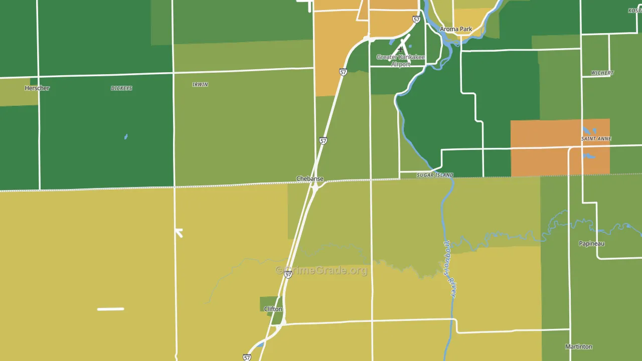 Chebanse, IL Map of Murder Rates