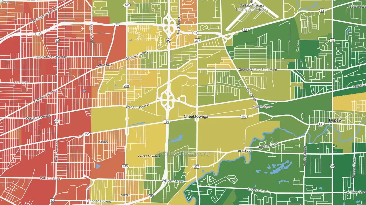 Cheektowaga, NY Map of Murder Rates