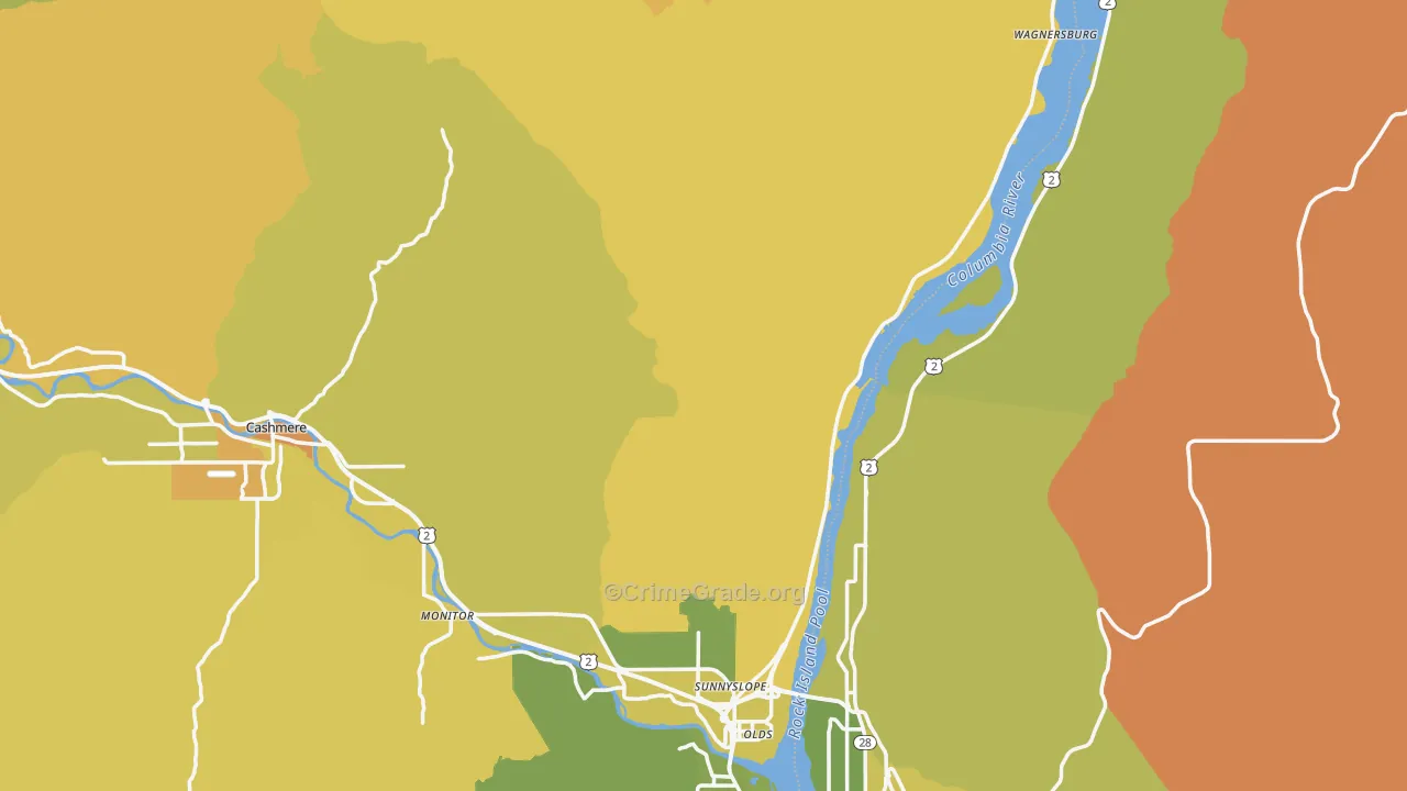 Chelan County, WA Map of Murder Rates