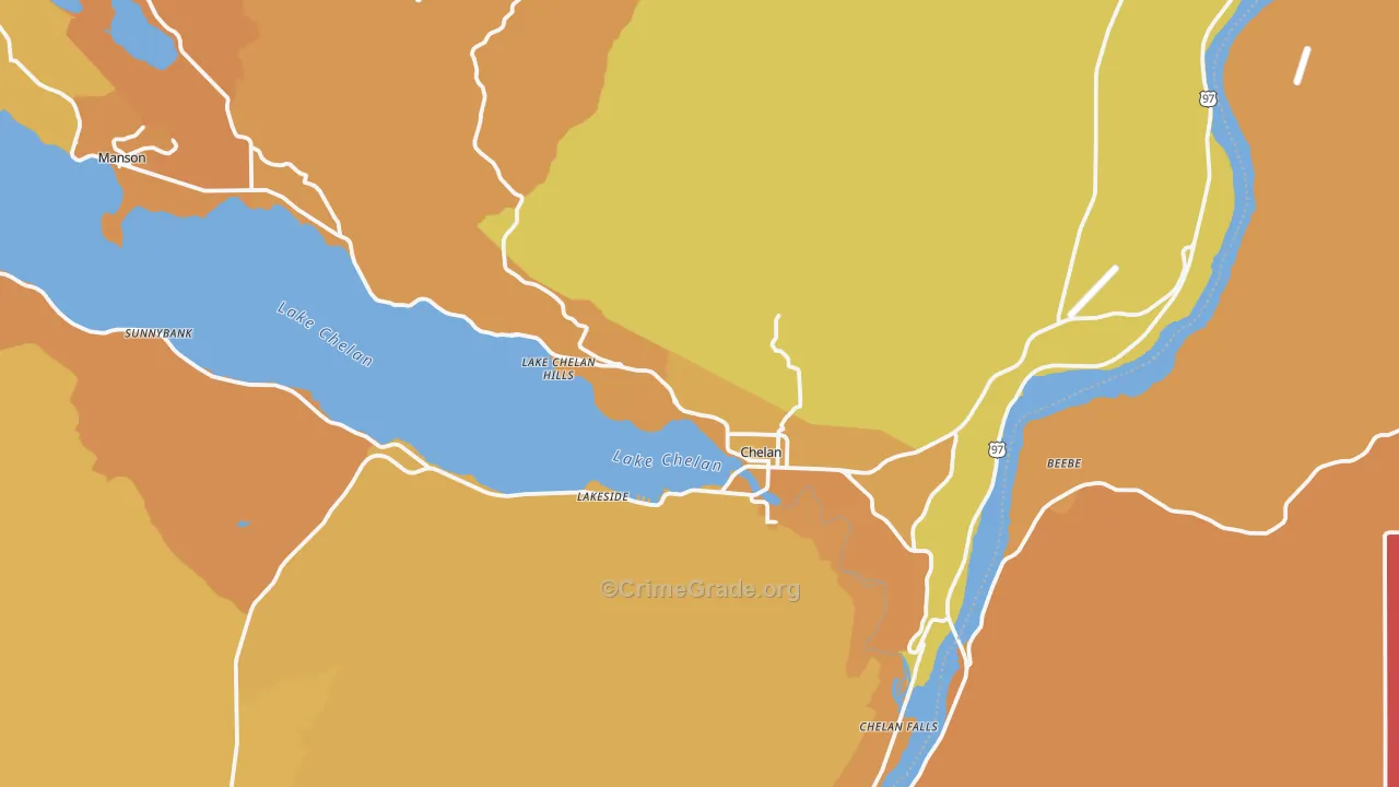 Chelan, WA Map of Murder Rates