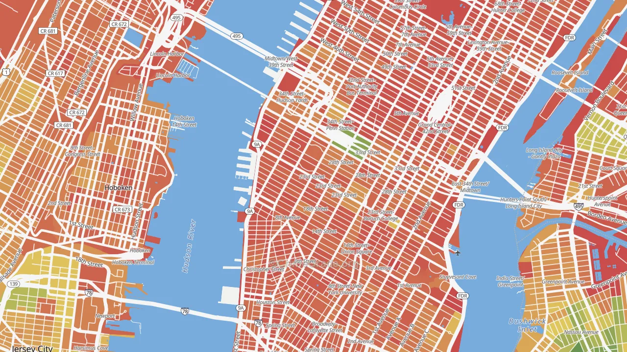 Chelsea, Manhattan, NY Map of Murder Rates